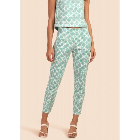 NEW TRINA TURK moss 2 pant in turquoise - Picture 1 of 1
